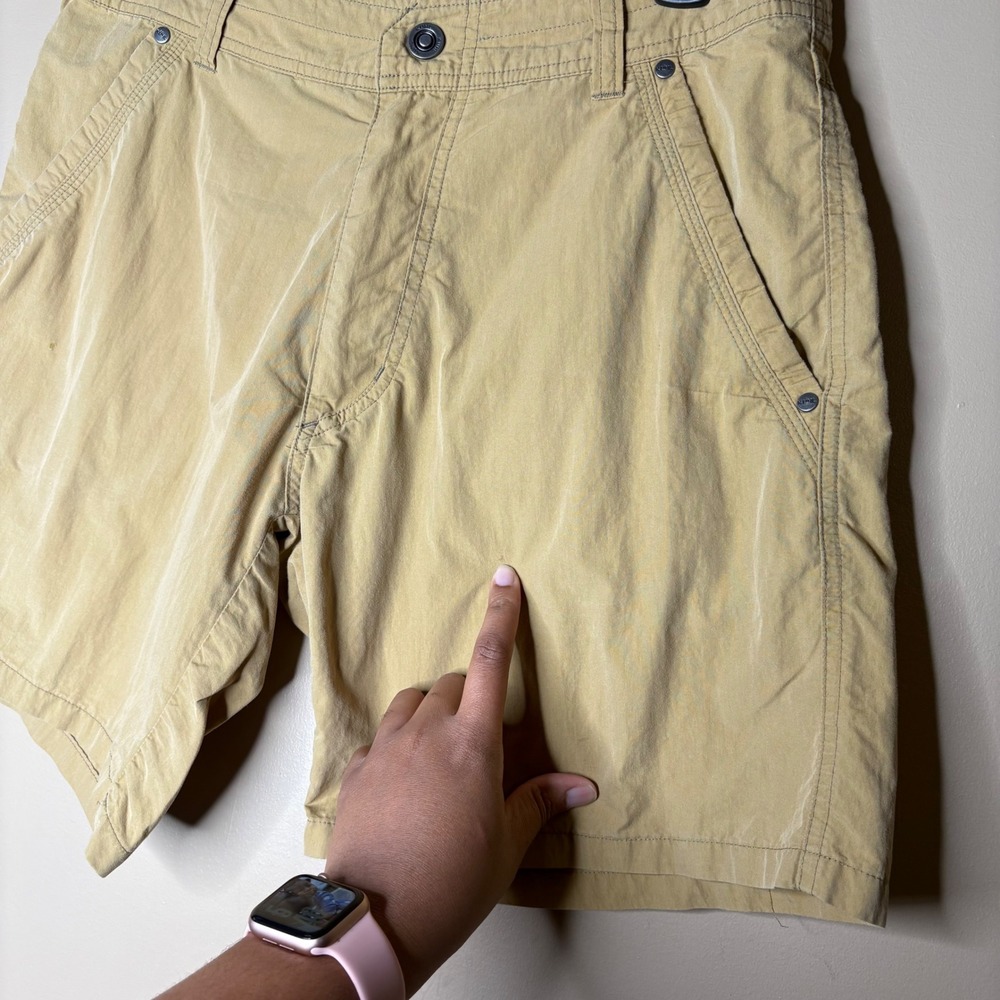 Kuhl Mens Khaki Hiking Shorts Size 32 Cotton Nylon Utility Trail Gorpcore Tan - Picture 9 of 11